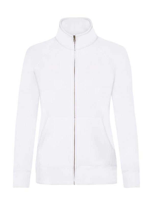 Ladies Premium Sweat Jacket Kleur White