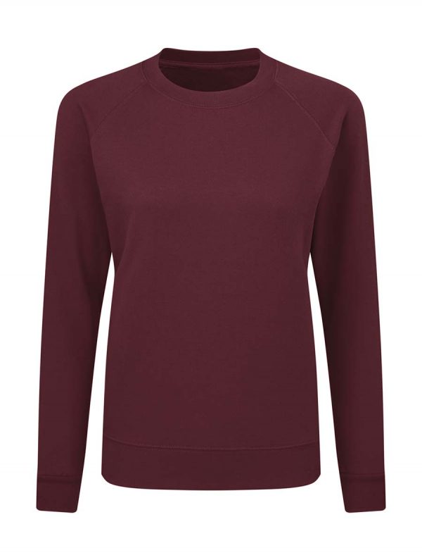 Ladies Raglan Sweat Kleur Burgundy