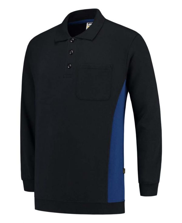 POLOSWEATER BICOLOR BORSTZAK TS2000 Kleur Navy Royalblue