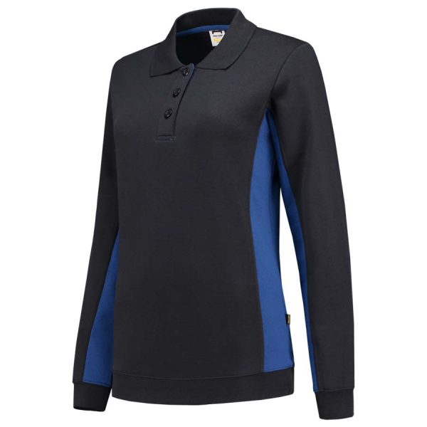 POLOSWEATER BICOLOR DAMES Kleur Navy Royal