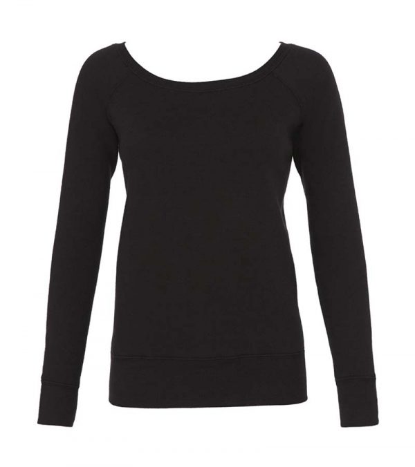 Sponge Fleece Wideneck Sweatshirt Kleur Solid Black Triblend