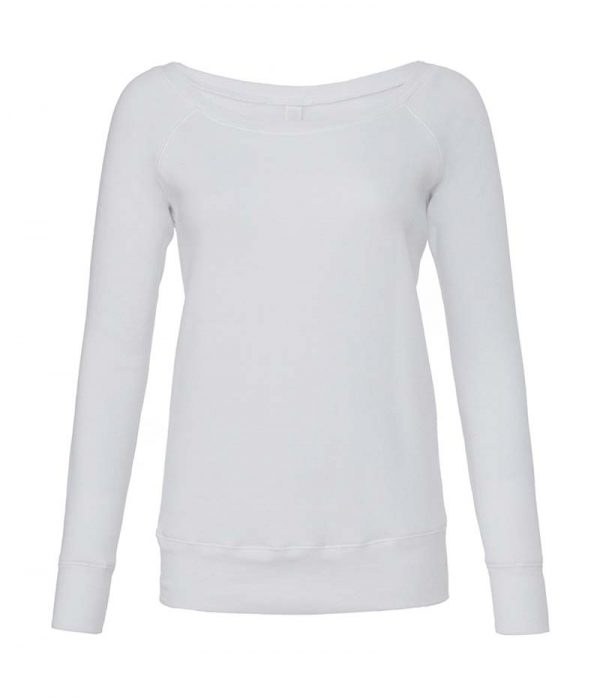 Sponge Fleece Wideneck Sweatshirt Kleur Solid White Triblend