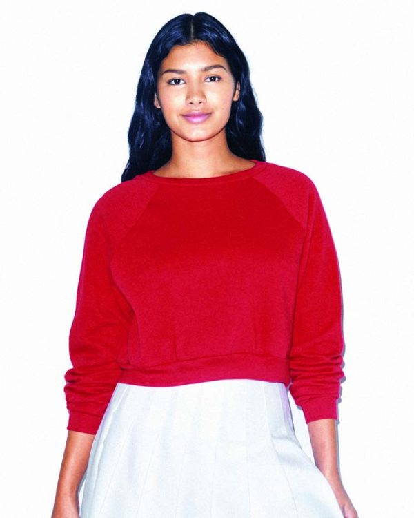 Womens Flex Fleece Crop Pullover Kleur Red