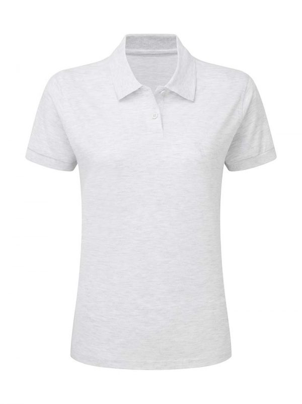 Ladies Cotton Polo Kleur Ash Grey