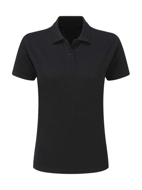 Ladies Cotton Polo Kleur Black