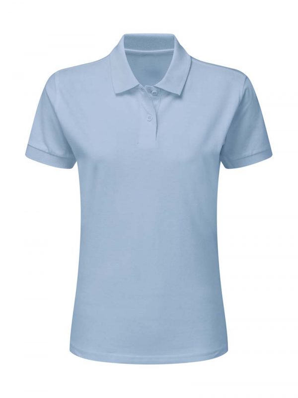 Ladies Cotton Polo Kleur Sky