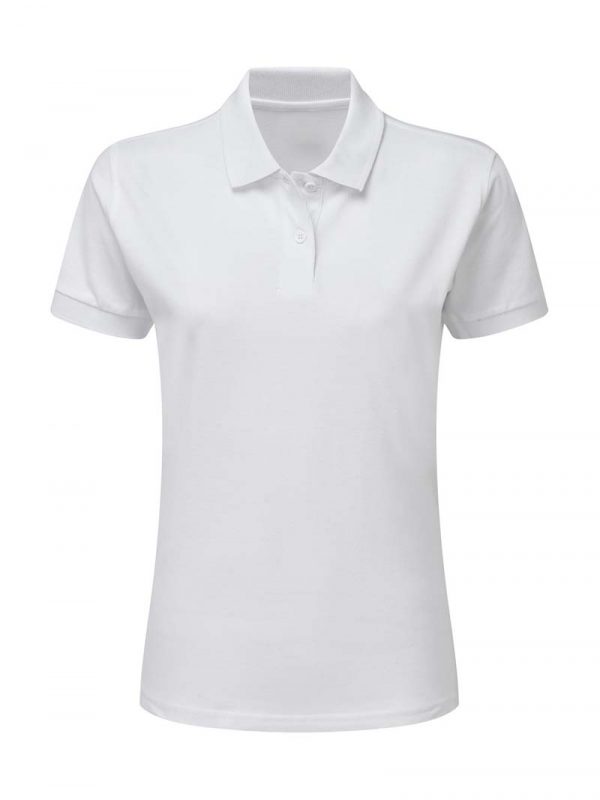 Ladies Cotton Polo Kleur White