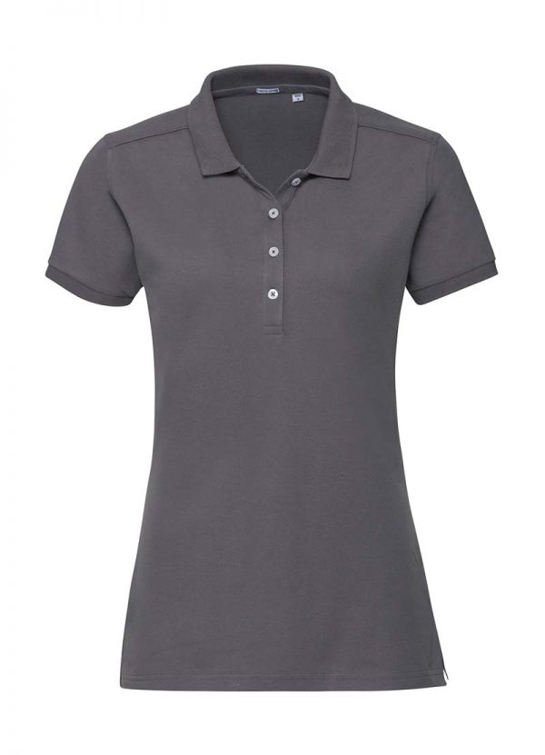 Ladies Fitted Stretch Polo Kleur Convoy Grey