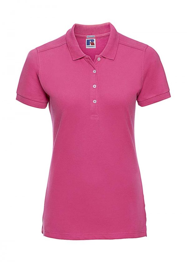 Ladies Fitted Stretch Polo Kleur Fuchsia