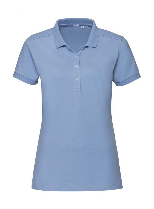 Ladies Fitted Stretch Polo Kleur Sky