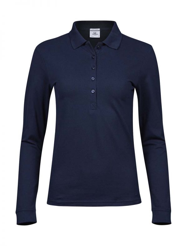 Ladies Luxury LS Stretch Polo Kleur Navy