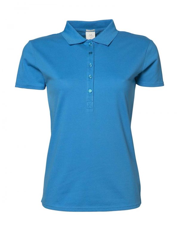 Ladies Luxury Stretch Polo Kleur Azure