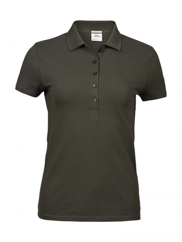 Ladies Luxury Stretch Polo Kleur Dark Olive