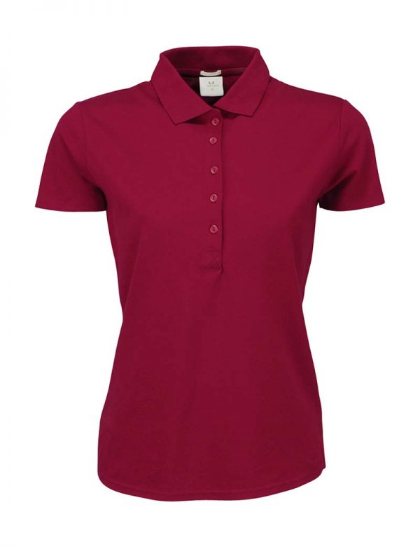 Ladies Luxury Stretch Polo Kleur Deep Red