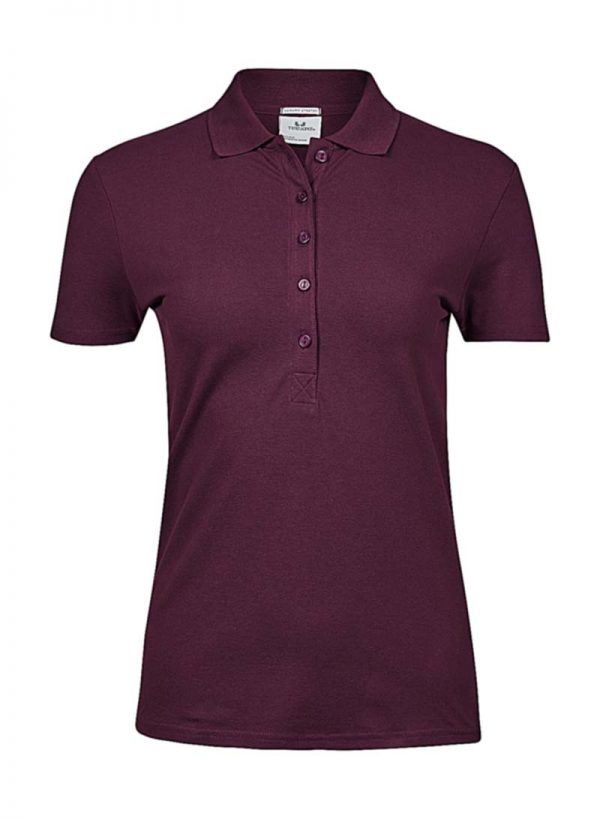 Ladies Luxury Stretch Polo Kleur Wine