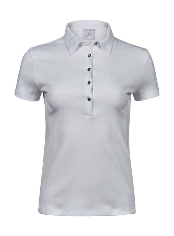 Ladies Pima Cotton Polo Kleur White