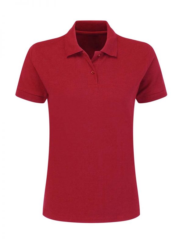 Ladies Poly Cotton Polo Kleur Red