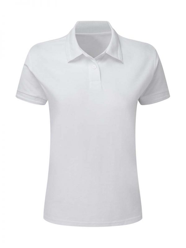 Ladies Poly Cotton Polo Kleur White