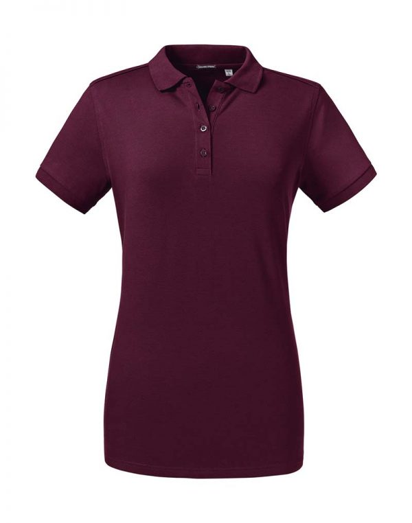 Ladies Tailored Stretch Polo Kleur Burgundy