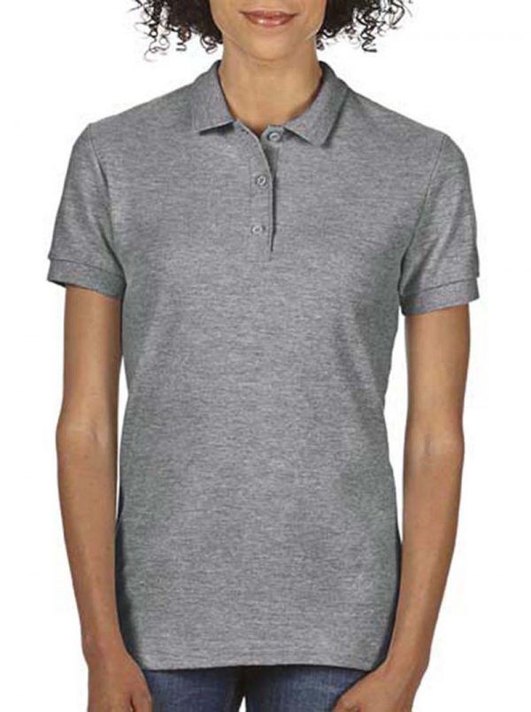 Premium Cotton Ladies Double Piqué Polo Kleur Graphite Heather