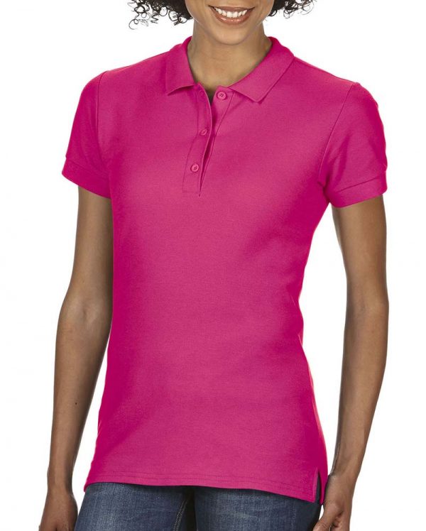 Premium Cotton Ladies Double Piqué Polo Kleur Heliconia