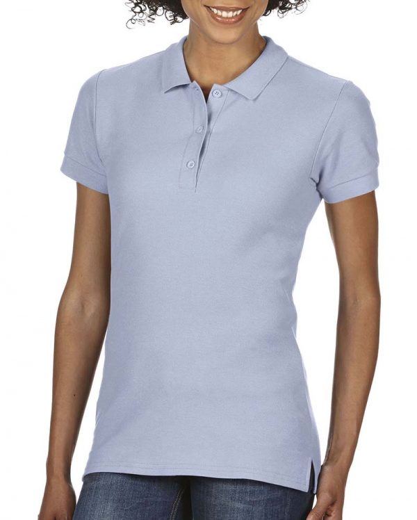 Premium Cotton Ladies Double Piqué Polo Kleur Light Blue