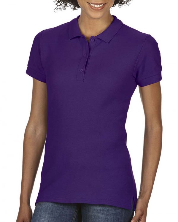 Premium Cotton Ladies Double Piqué Polo Kleur Purple