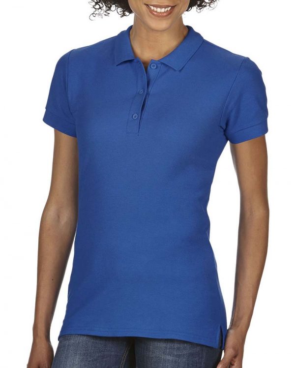 Premium Cotton Ladies Double Piqué Polo Kleur Royal