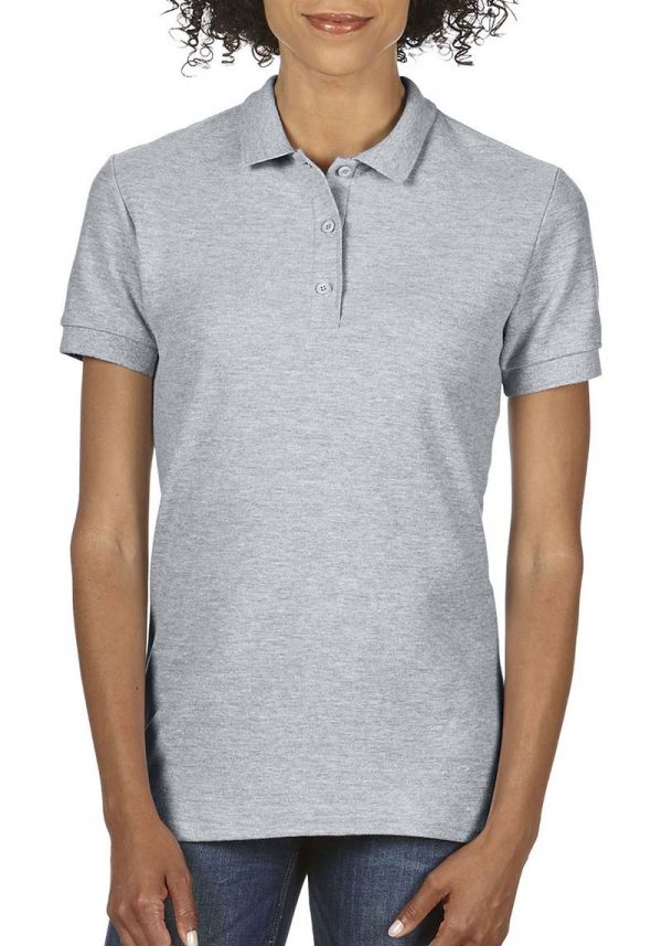 Premium Cotton Ladies Double Piqué Polo Kleur Sport Grey