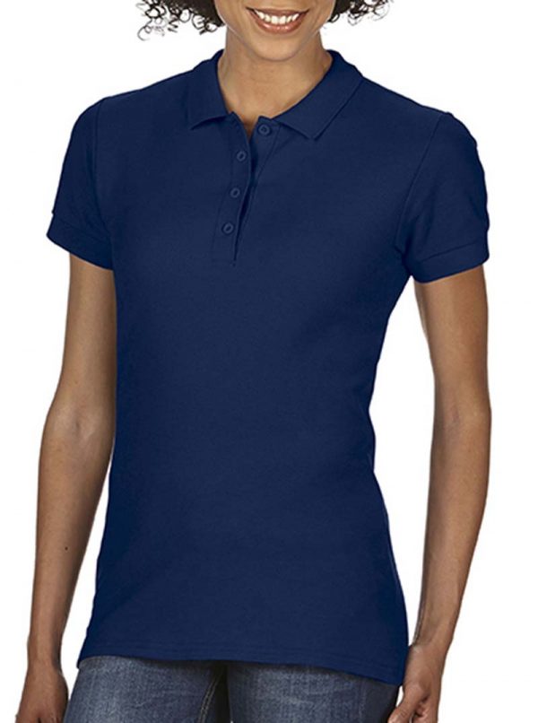 Softstyle Ladies Double Pique Polo Kleur Navy