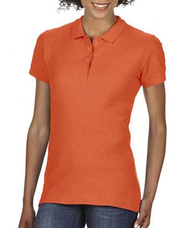 Softstyle Ladies Double Pique Polo Kleur Orange