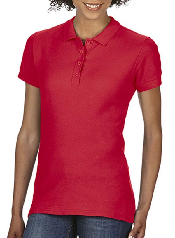 Softstyle Ladies Double Pique Polo Kleur Red