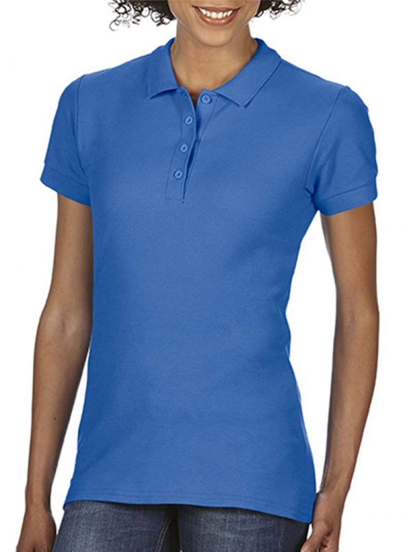 Softstyle Ladies Double Pique Polo Kleur Royal