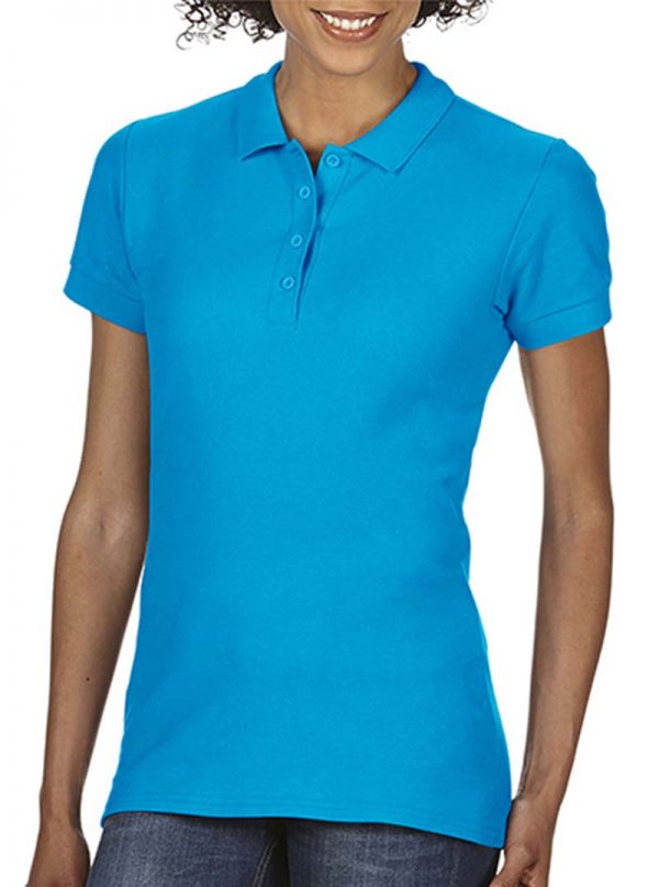 Softstyle Ladies Double Pique Polo Kleur Sapphire