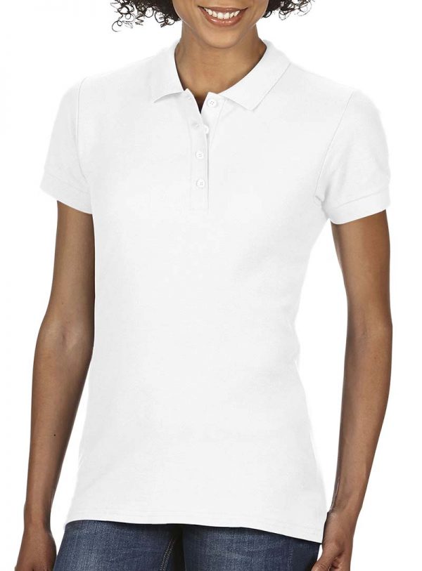 Softstyle Ladies Double Pique Polo Kleur White