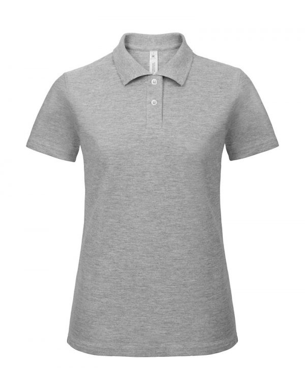 Women Piqué Polo Shirt Kleur Heather Grey