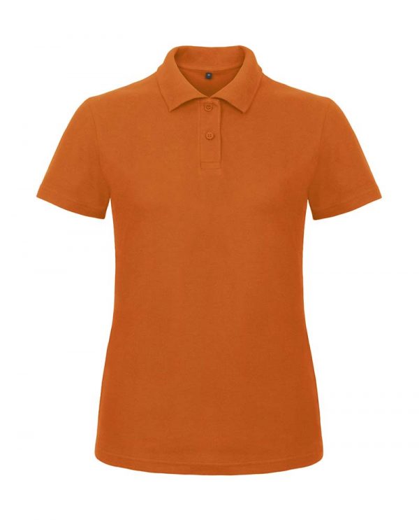 Women Piqué Polo Shirt Kleur Orange