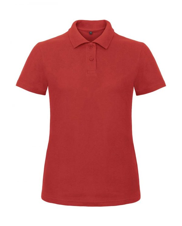 Women Piqué Polo Shirt Kleur Red