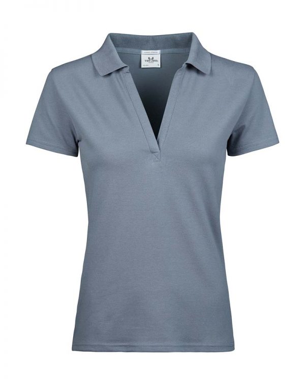 Womens Luxury Stretch V Polo Kleur Flint Stone