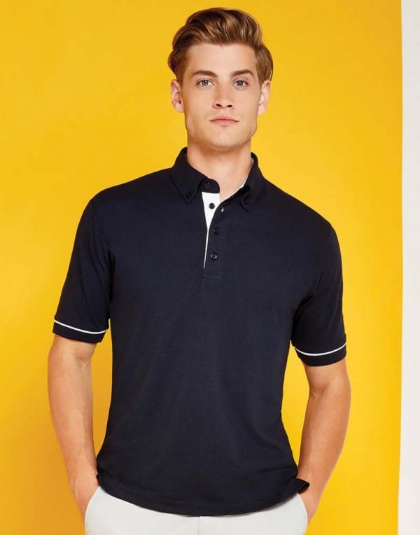 596.11 Classic Fit Button Down Contrast Polo Shirt Promo