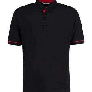 Kustom Kit–Classic Fit Button Down Contrast Polo Shirt KK449