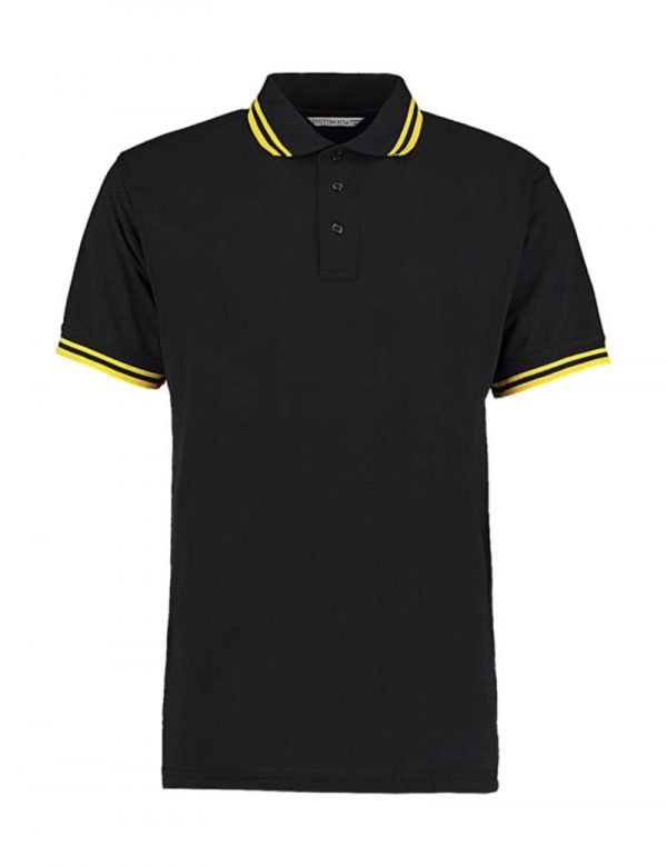 Classic Fit Tipped Collar Polo Kleur Black Yellow