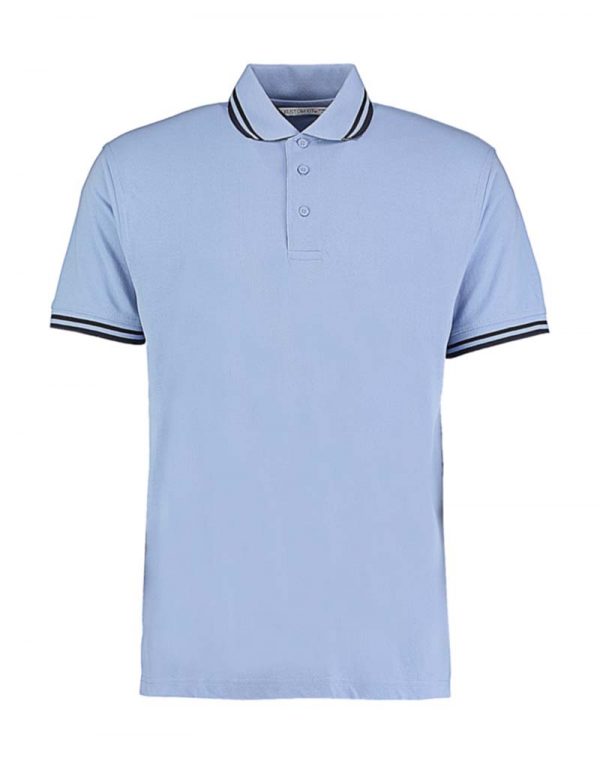 Classic Fit Tipped Collar Polo Kleur Light Blue Navy