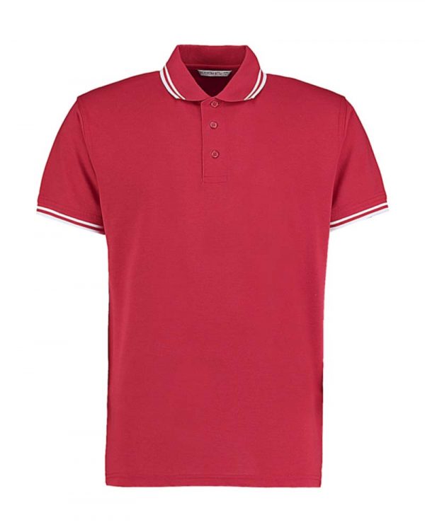 Classic Fit Tipped Collar Polo Kleur Red White