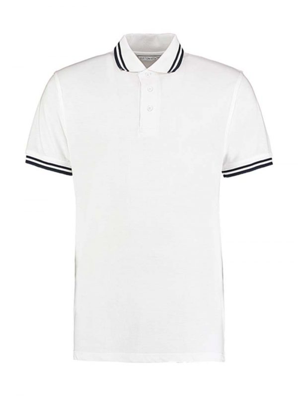 Classic Fit Tipped Collar Polo Kleur White Navy