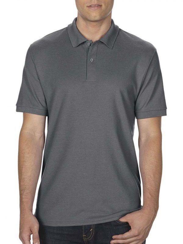 DryBlend Double Piqué Polo Kleur Charcoal