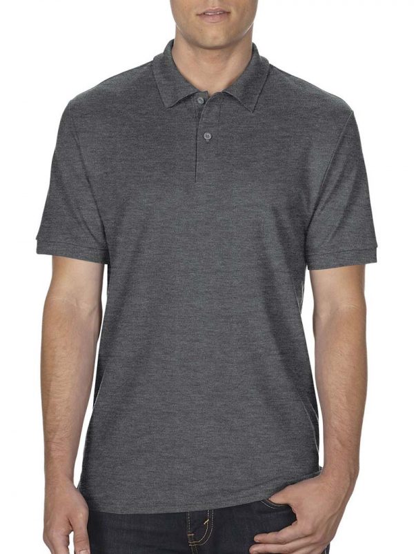 DryBlend Double Piqué Polo Kleur Dark Heather