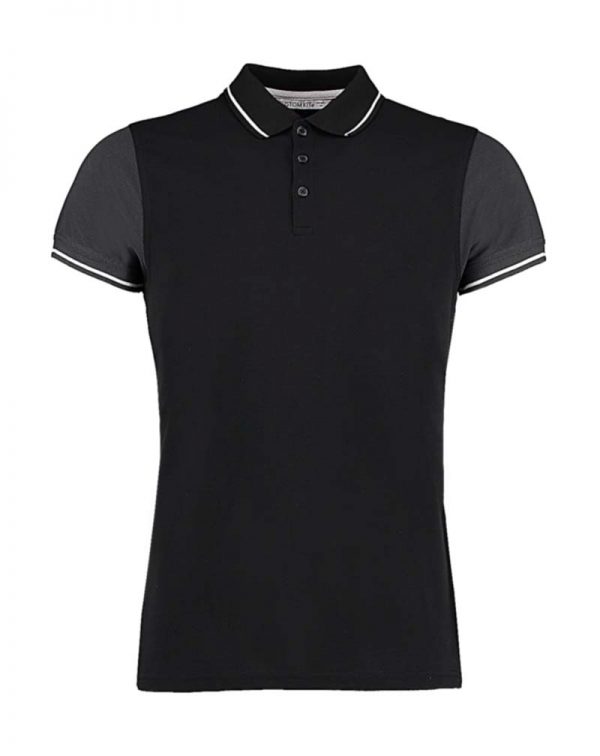 Fashion Fit Contrast Tipped Polo Kleur Black Graphite White