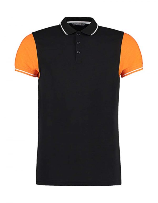 Fashion Fit Contrast Tipped Polo Kleur Black Orange White