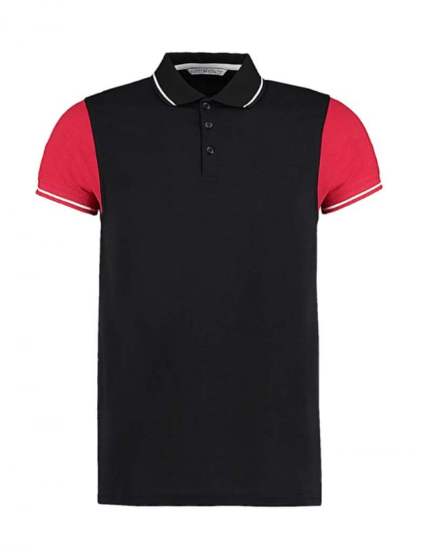 Fashion Fit Contrast Tipped Polo Kleur Black Red White